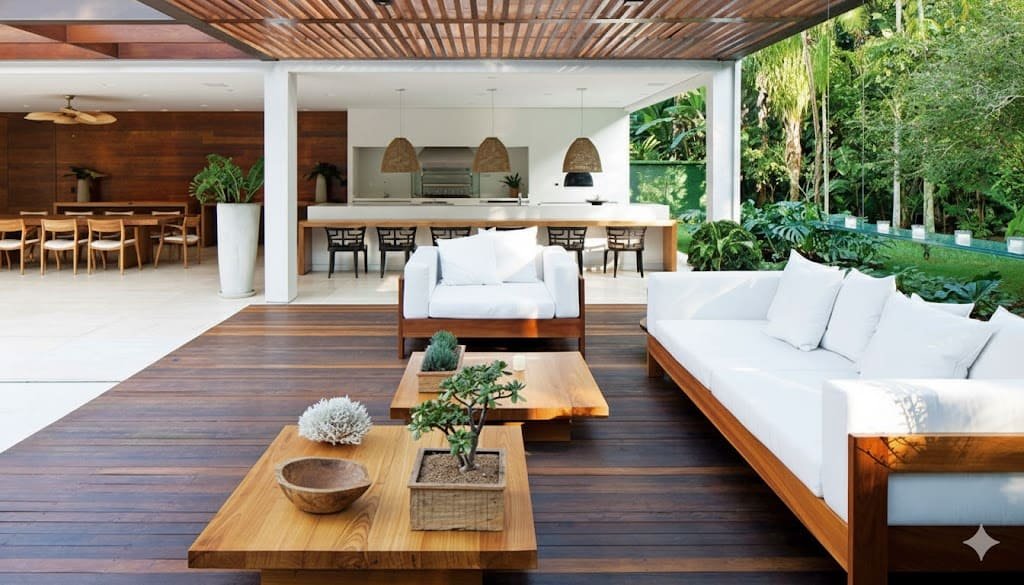 Deck na área gourmet Deck na área gourmet